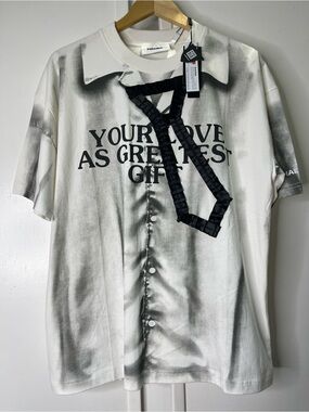 NWT HADE Studio Graphic T-Shirt Large Trompe L’Oeil Airbrushed Tie Streetwear